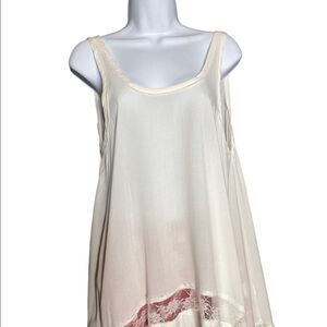 Sheer Rayon lace trim tank, NWOT Size M